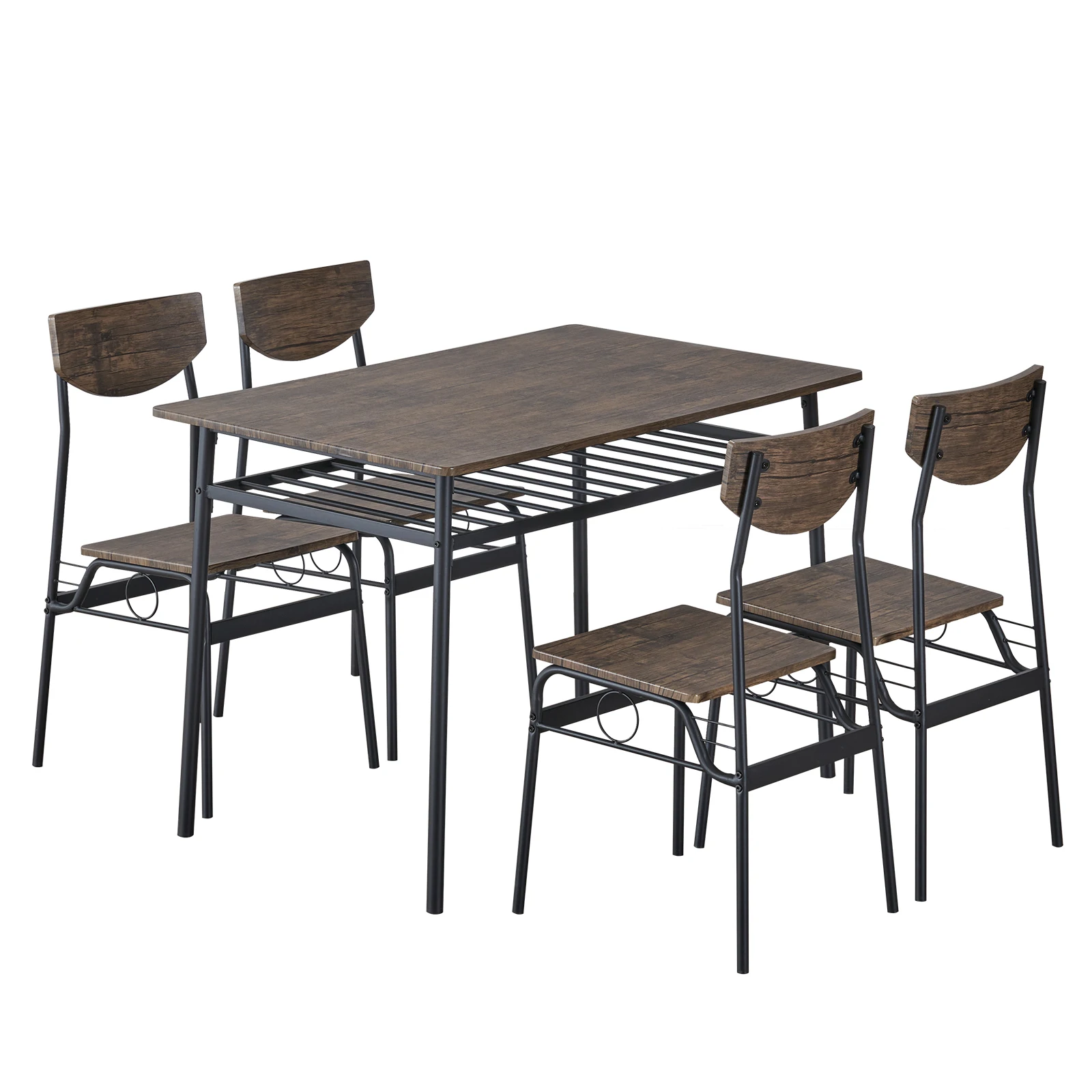 

Прямоугольная Разборка и сборка P2 доска с железным отсеком 1 стол 4 стула обеденный стол и Набор стульев
