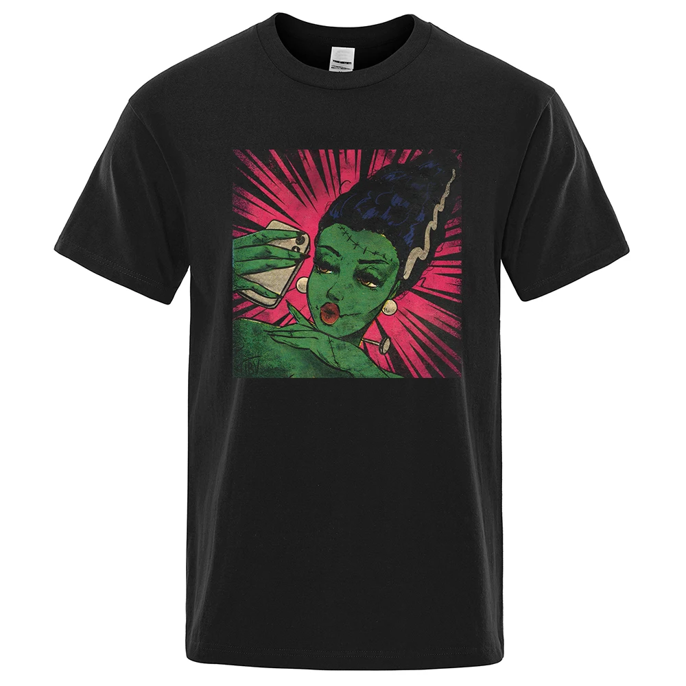 

Monster Selfie Cartoons Street Printed Clothes Man Casual Loose Tshirts O-Neck Summer T-Shirts Simplicity Cotton Short Sleeve