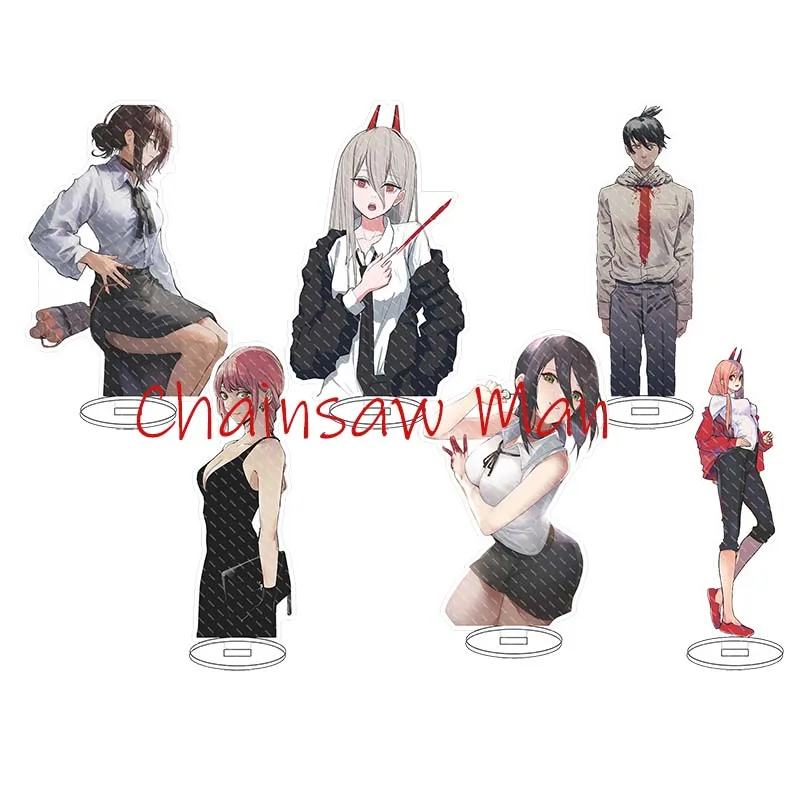 

Anime Chainsaw Man Figure Stand Model Denji Pochita Power Hayakawa Aki Makima Standing Plate Acrylic Cartoon Cosplay Props