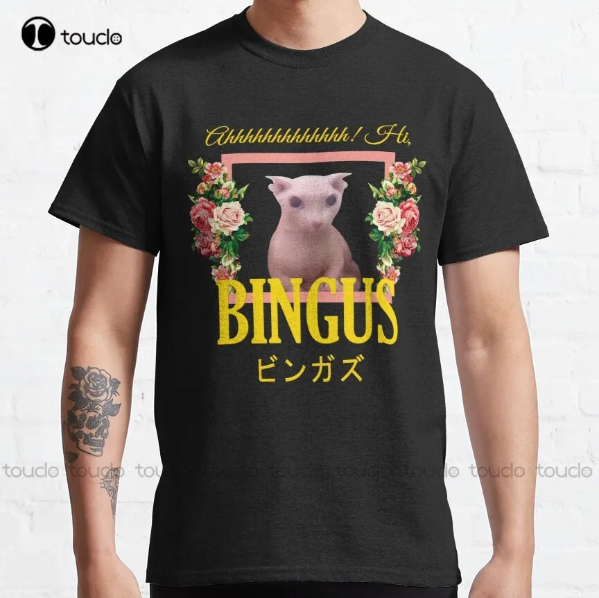 

Bingus Floral Bingus Cat Meme Classic T-Shirt White Undershirts Men Custom Aldult Teen Unisex Digital Printing Tee Shirt Xs-5Xl