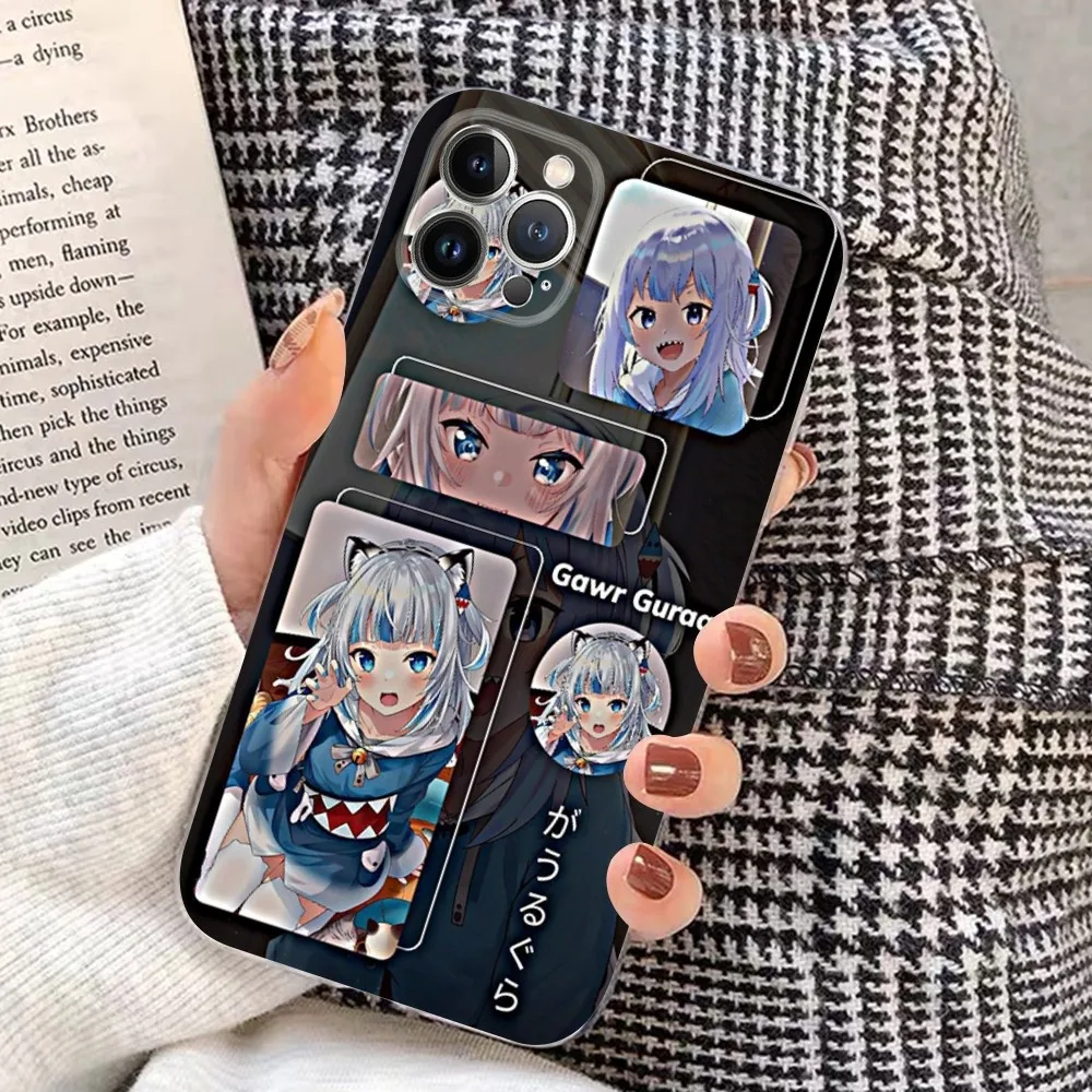 Gawr Gura Phone Case For iPhone 16 15 14 11 12 13 Mini Pro XS Max Cover 6 7 8 Plus X Funda Shell