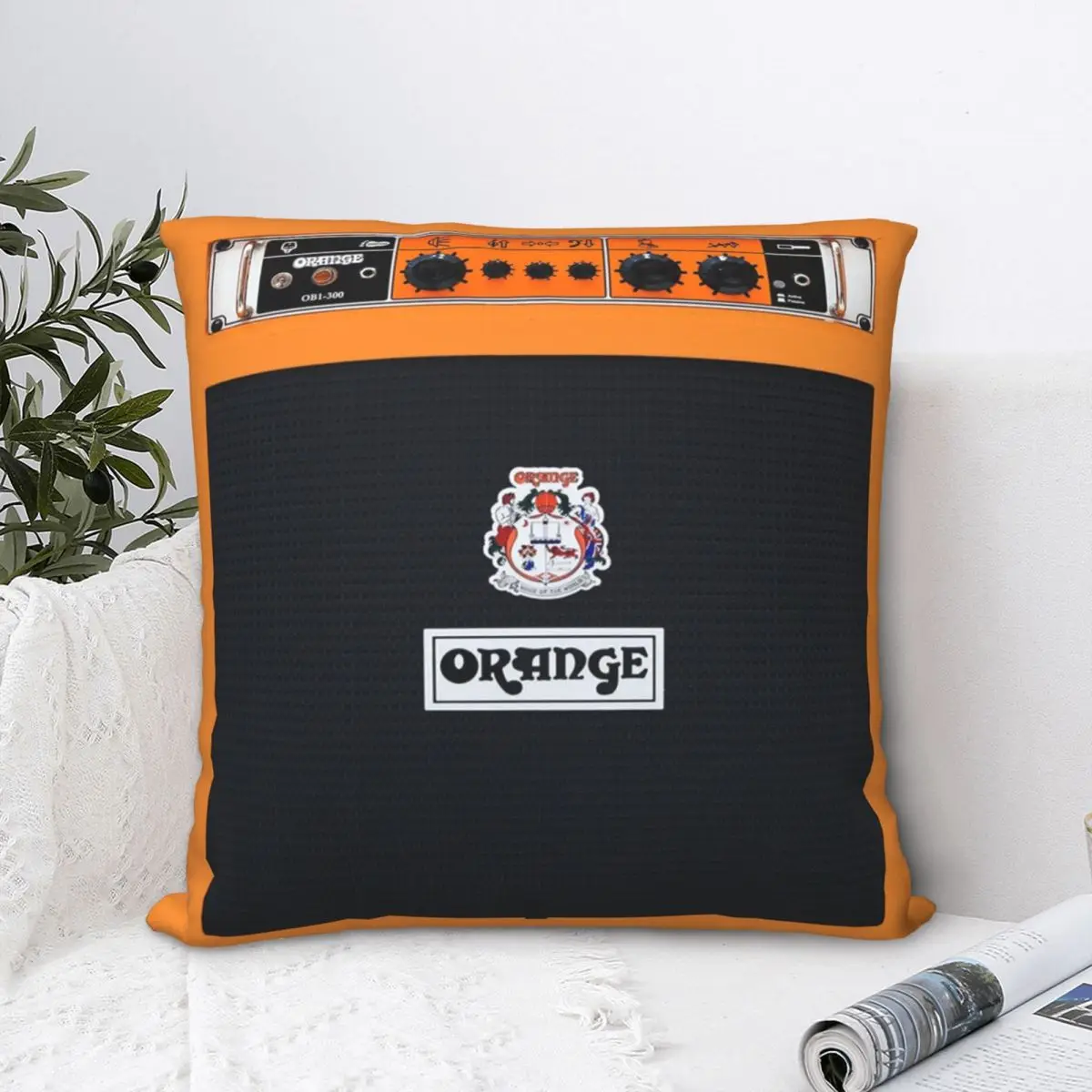 

Orange Color Amp Amplifier Square Pillowcase Cushion Cover Comfort Pillow Case Polyester Throw Pillow cover Home Bedroom Car