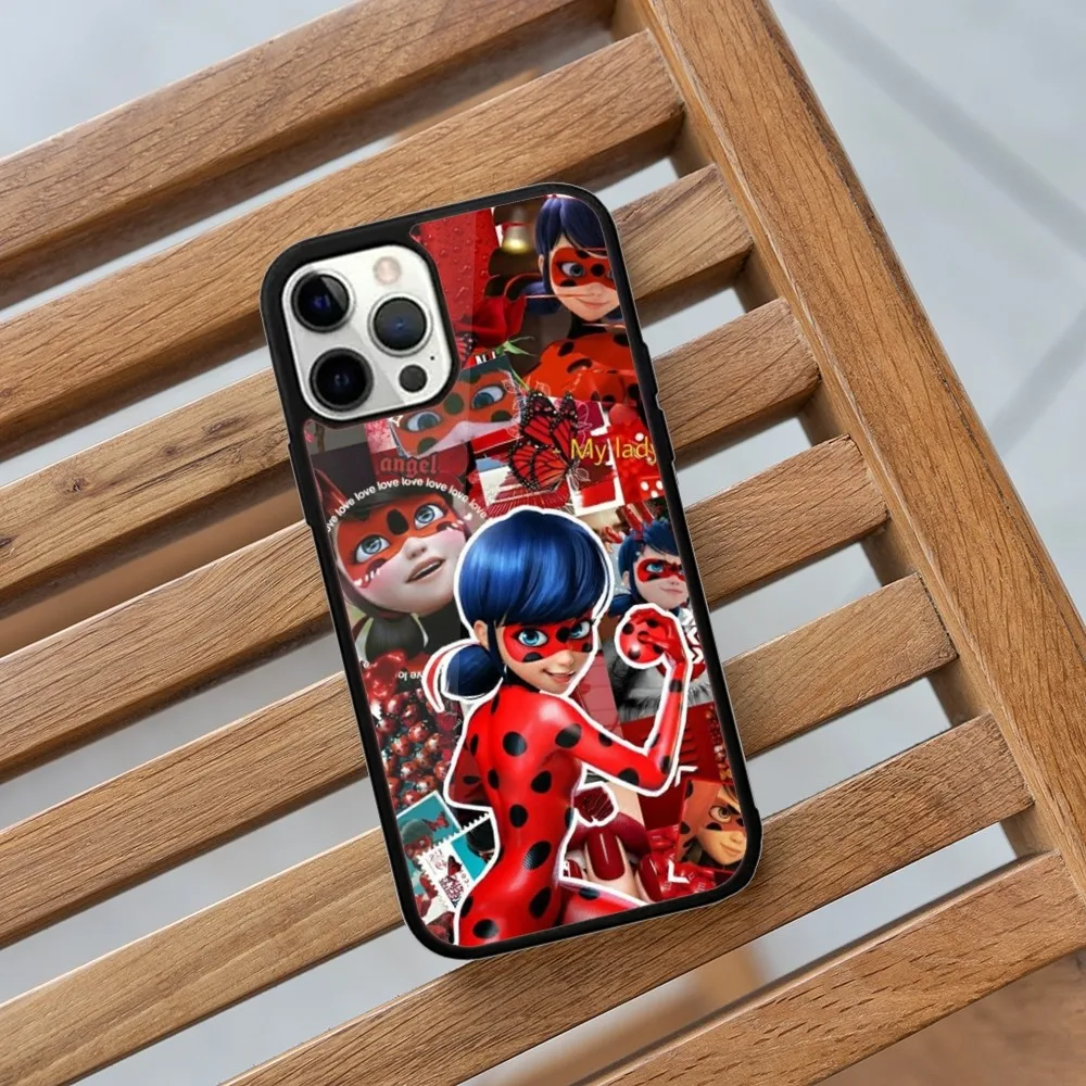 Cat Noir Couple Phone Case For iPhone 16 15 14 13 12 11 Plus Pro Max Mini L-Ladybug Magsafe Magnetic Wireless Charging