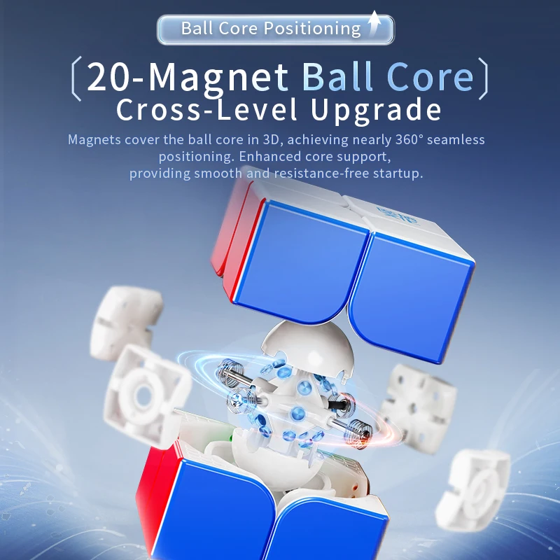 Фото [JudyCube] Moyu Weipo V5 20 M Шаровой сердечник 2x2 Магнитный магический скоростной куб без наклеек Профессиональные игрушки-непоседы Cubo Magico Puzzle №3