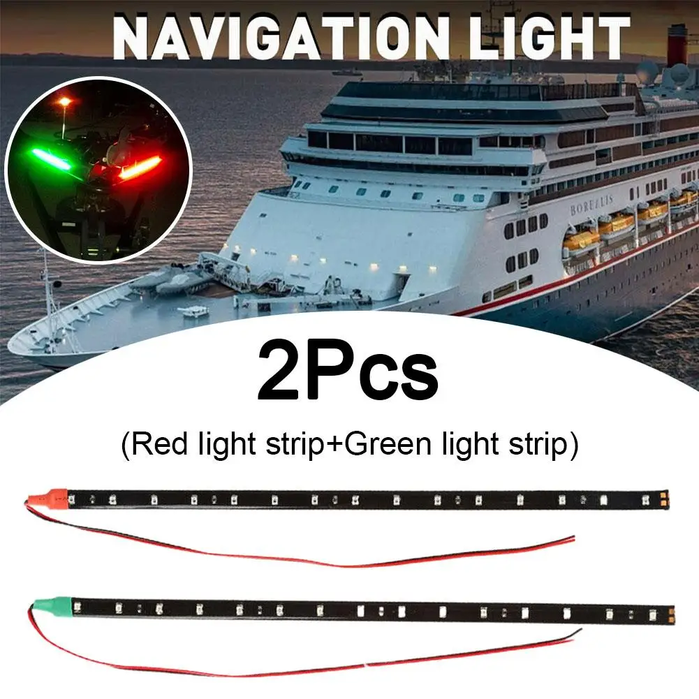 

2 Red Green Boat Navigation LED Lights Side Marker Signal Lamp For Marine Boat Yacht Motorboat Night Running Fishing Lights W1O7
