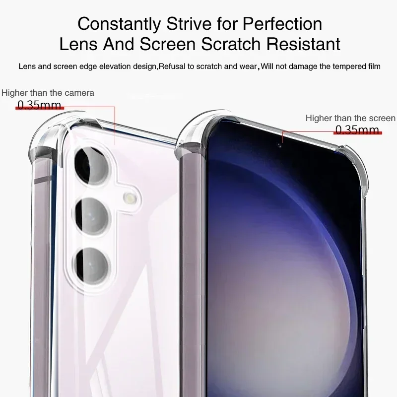 Прозрачный чехол для телефона с подушкой безопасности Samsung Galaxy S24 FE Plus Ultra 5G 360