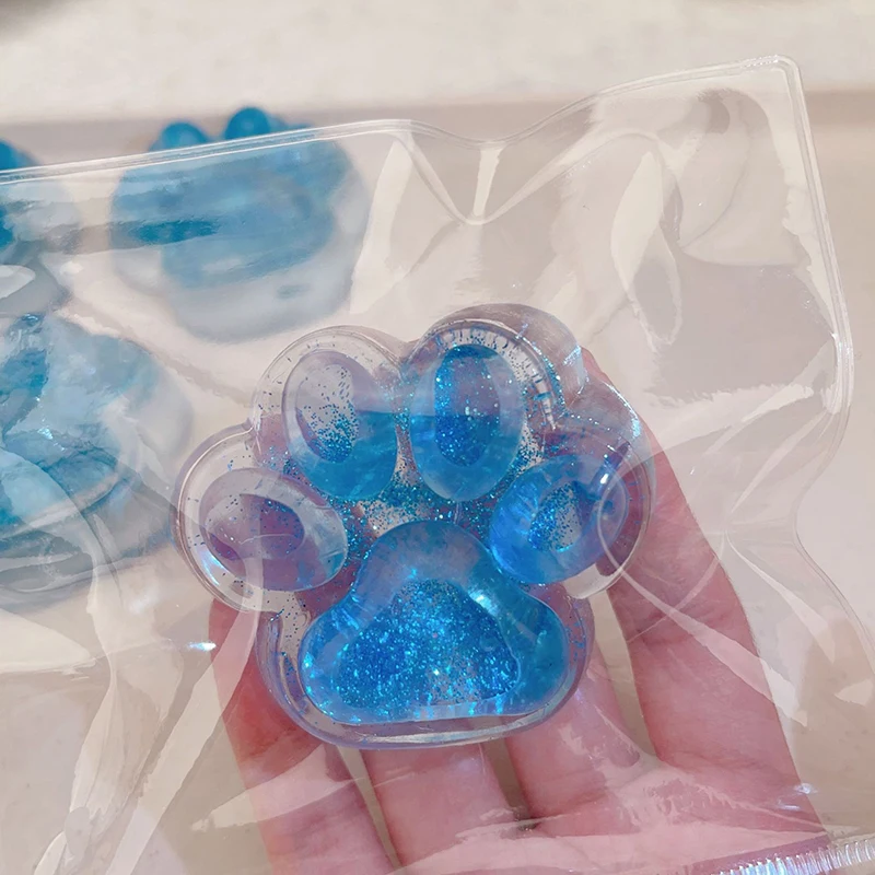 1 шт. мягкая имитация силиконовой льда сквозь морскую синюю кошачья лапа игрушки