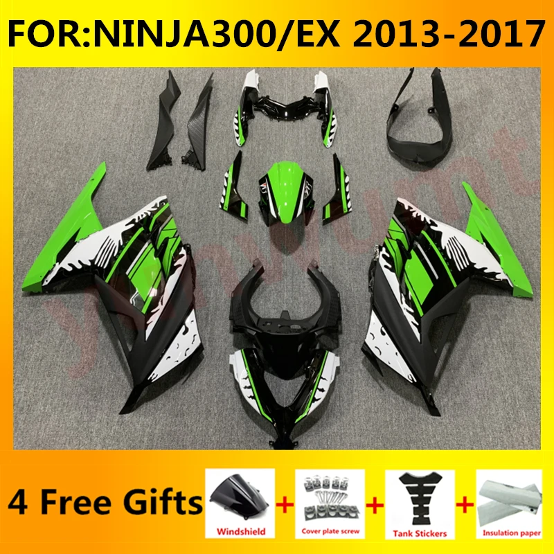 

New ABS Motorcycle Fairing kits Fit for ninja EX 300 EX300 ZX300R ninja300 2013 2014 2015 2016 2017 fairings kit set green white