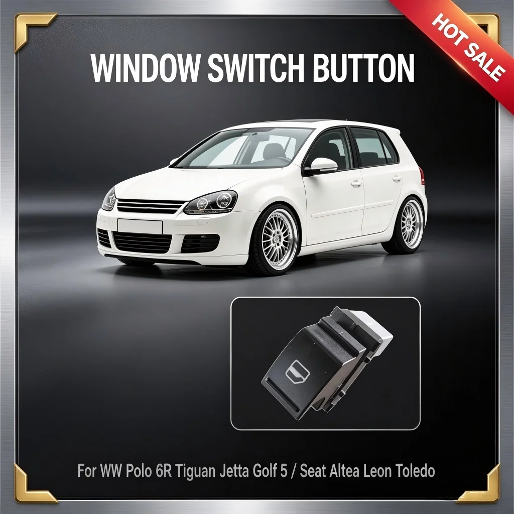 Фото Кнопка переключателя стеклоподъемника для ALHAMBRA, ALTEA XL, IBIZA V, LEON, TOLEDO, VW Polo 6R, Tiguan, Jetta, Golf 7L6959855B №1
