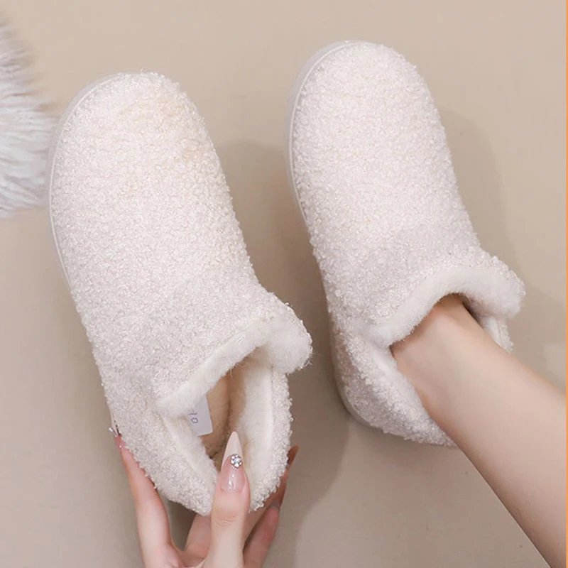 Зимние женские ботинки меховая обувь женская без шнуровки трендовые ботильоны