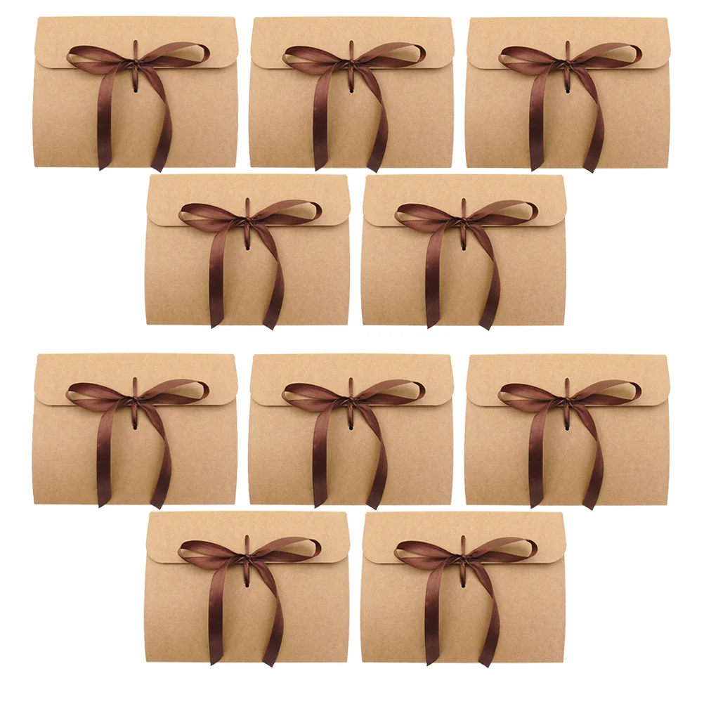 

10pcs Letter Writing Supplies Kraft Paper Envelopes Bowknot Retro Envelopes
