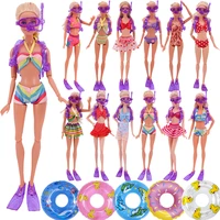 summer barbies doll swimsuits clothes random 2pcs swimming ring 1 set dive equipment accessories clothes for barbiesbjd doll