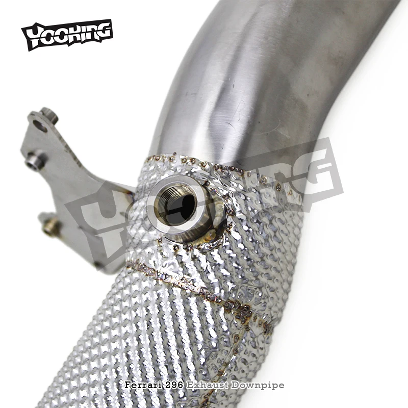 Фото Выхлопная труба Yooking Straight Downpipe для Ferrari 296 GTB V6 3.0T 2021-2024, T304, спортивная, с открытым потоком, для гонок №4