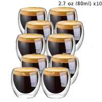 3pcs6pcs heat resistant shot glass double wall layer cup set handmade tumblers wine beer whiskey drinkware milk coffee tea mug