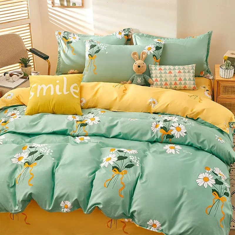 

Ab Double-sided Print King Size Bedding Set Soft Affordable and Durable Comforter Bedding Sets Duvet Cover Set with Flat Sheets