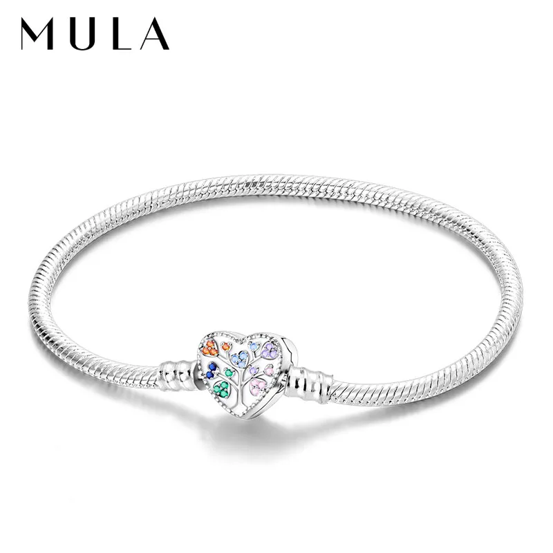 Браслет-цепочка Женская Посеребренная в форме сердца