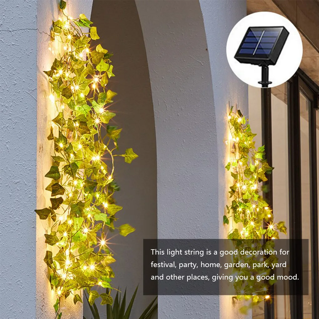 

Garden Light String Solar Power Leaf Rattan String Light Adjustable Vine Decoration Lamp 5m