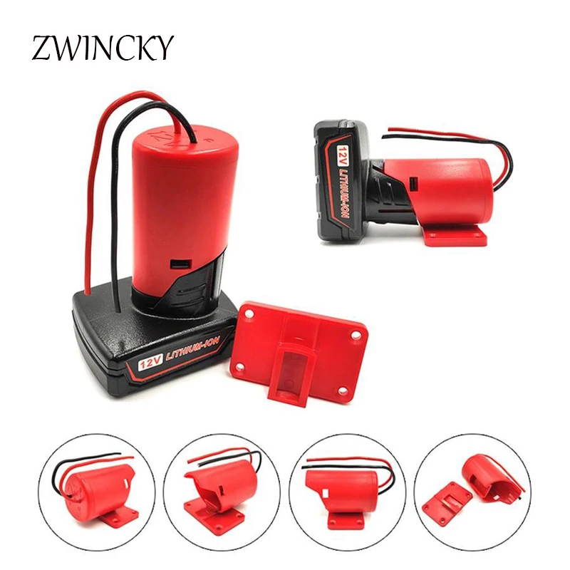 ZWINCKY nuevas piezas de herramientas, conector de alimentación USB, cargador, funda, adaptador de carga para Milwaukee 10,8 V 12V M12, batería de iones de litio