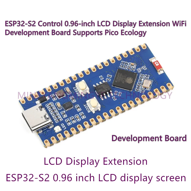 

1PCS/LOT ESP32-S2-Pico+Pin-Arrangement ESP32-S2-LCD-0.96-M ESP32-S2 Control 0.96-inch LCD Display Extension WiFi Development Boa