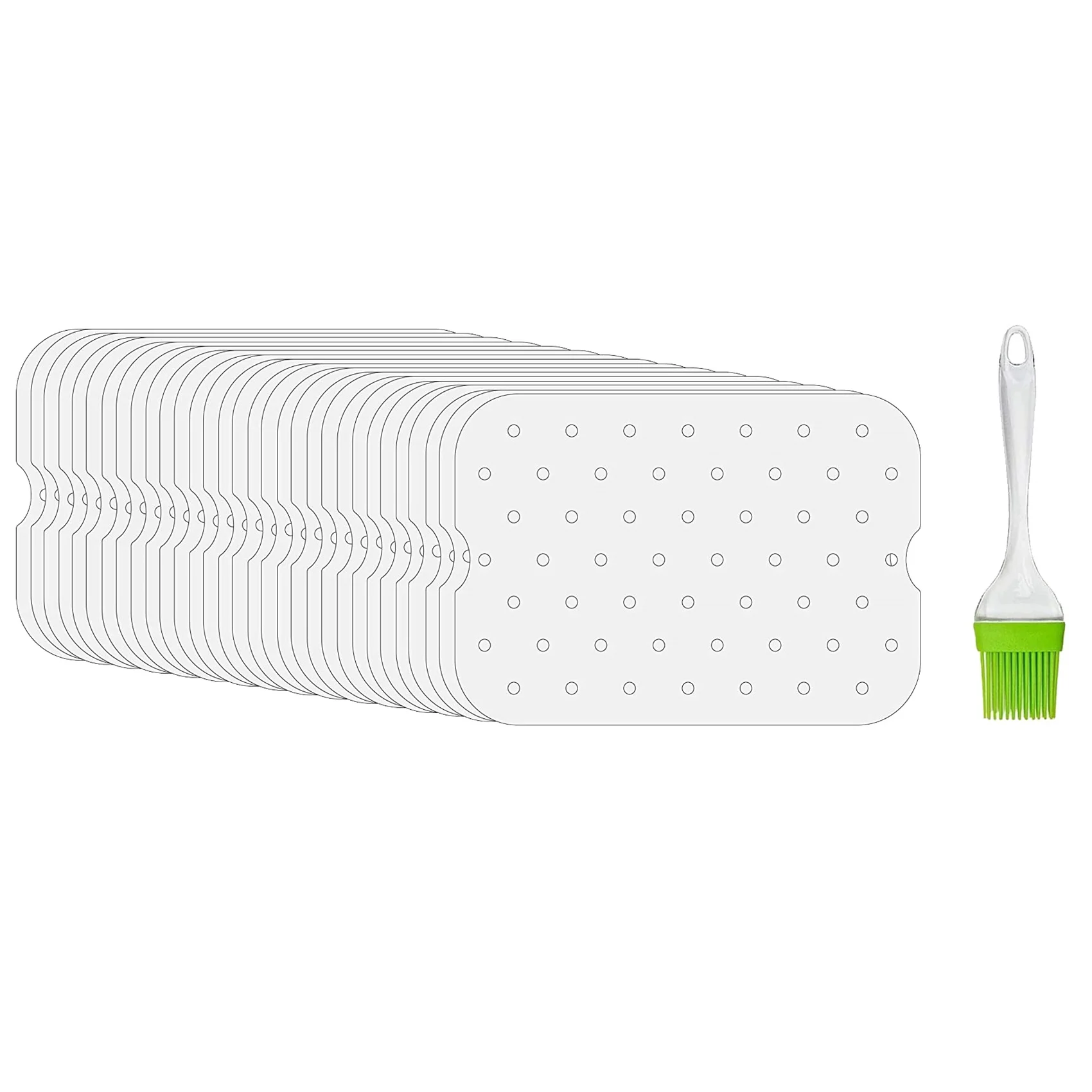 

Air Fryer Parchment Paper Liners for Ninja Foodi XL Smart FG551 6-In-1 Indoor Grill Accessories with Oil Brush