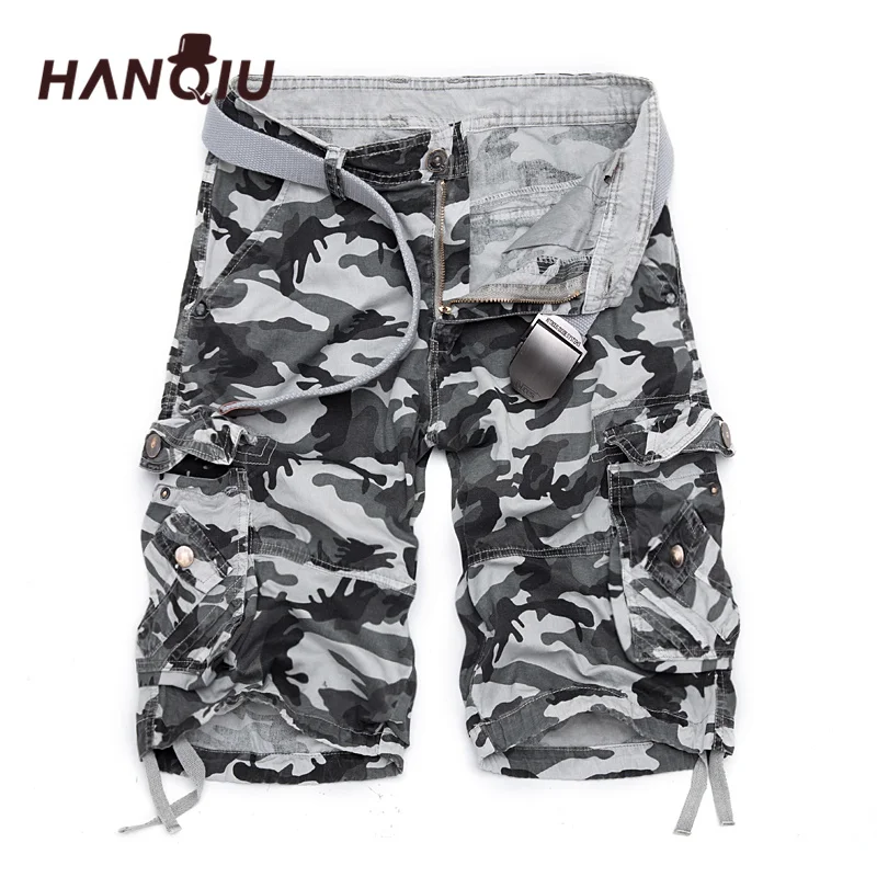 

2022 New Camouflae Loose Caro Sorts Men Cool Summer Military Camo Sort Pants ot Sale omme Caro Sorts No belt