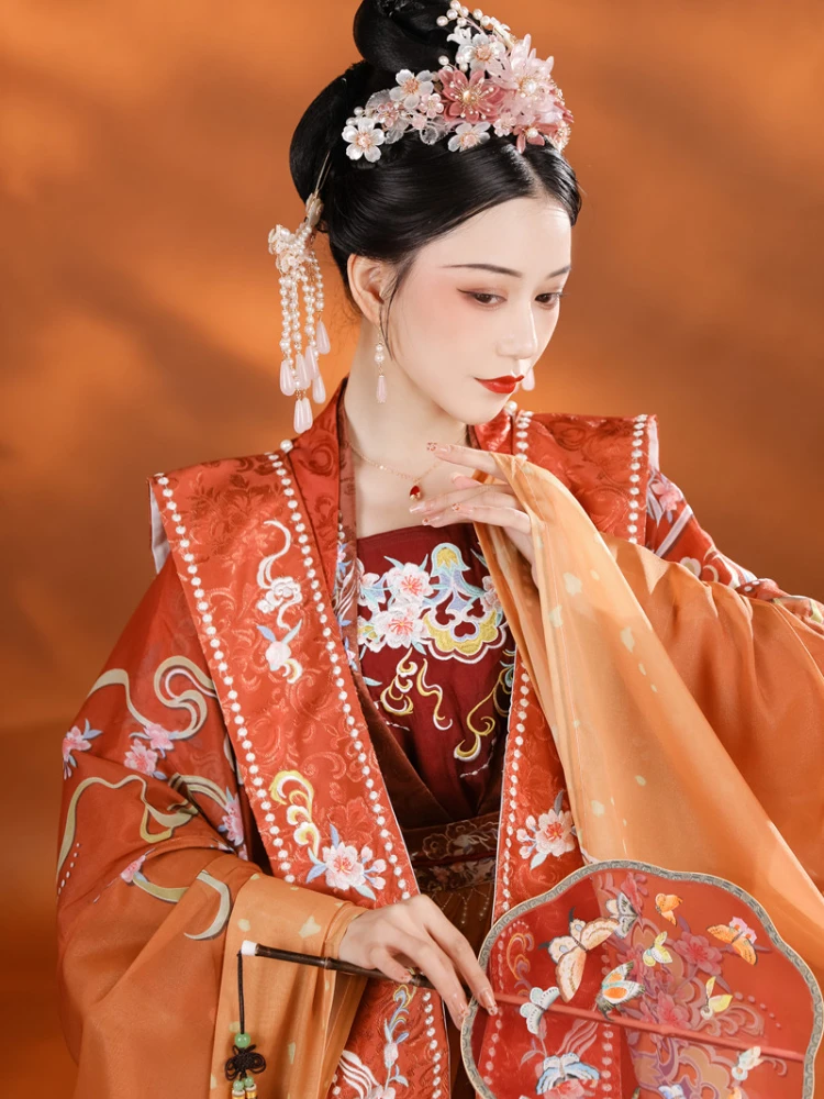 

Chinese Traditional Fairy-like Hanfu Women's Wedding Dress Chinese Phoenix Crown Traditional Dress for Women Red Elegant Luxury