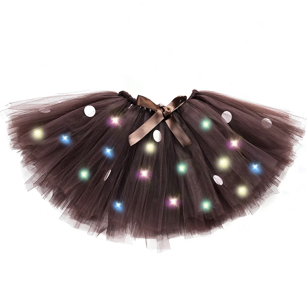 Юбка-пачка со светодиодной подсветкой жирафом зеброй и оленем для маленьких