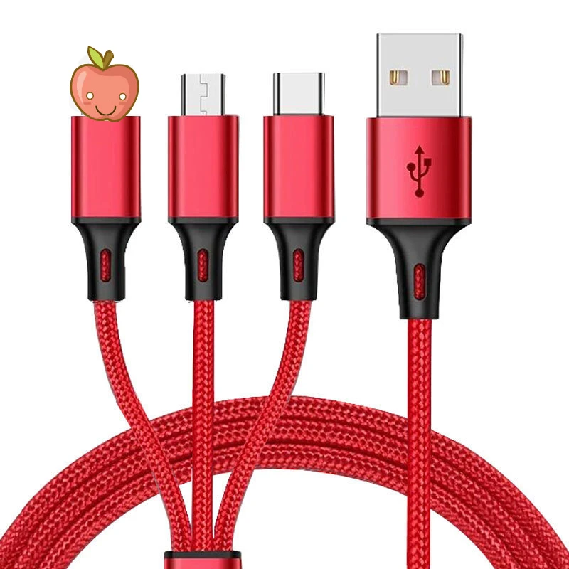 

Data Line 3 in 1 cable For Android iphone Type-c Mobile Phone Multi-function Usb One Dragging Three Data Charge Cable