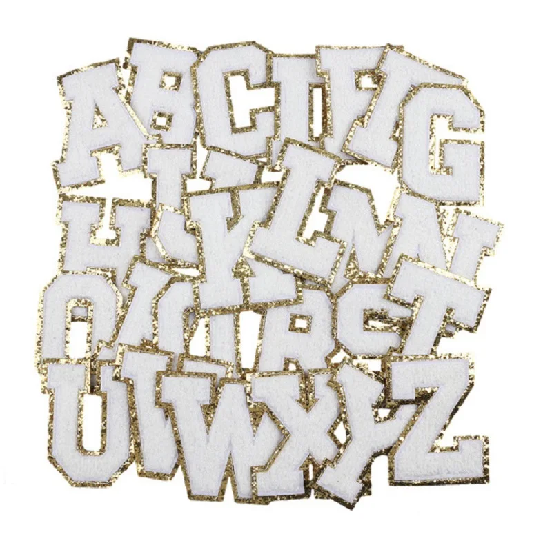 

Plush Chenille sequins English letters Ironing Embroidered Patch For on Sew Clothes Bag Hat Sticker T-shirt Applique accessories