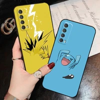 pokemon pikachu phone case for huawei p smart z 2019 2020 2021 p40 p30 p20 p10 lite 5g back coque funda liquid silicon soft