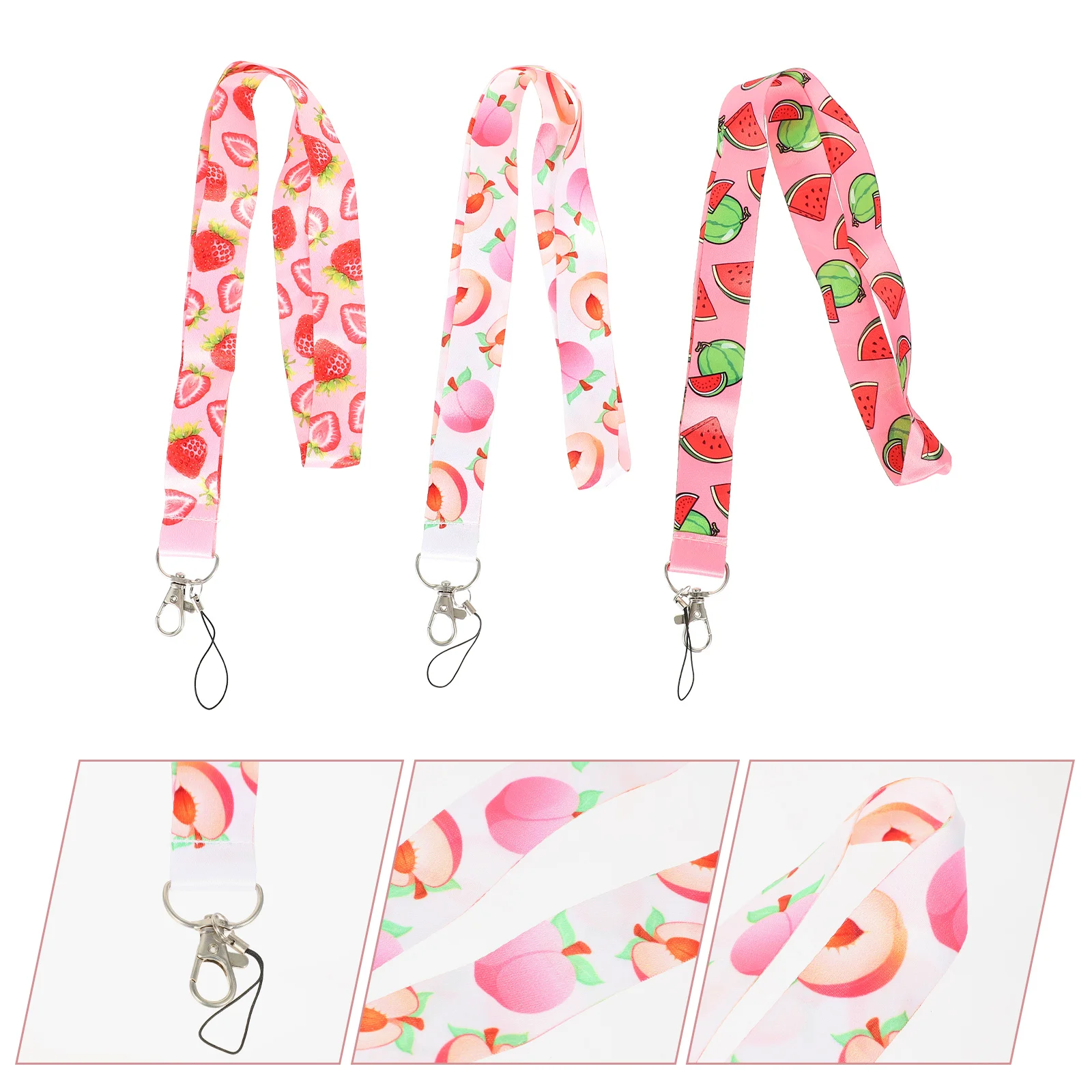 

Phone Lanyard Strap Lanyards Key Wrist Neck Chain Ropes Hanging Lanyards Keys Pattern Fruit Usb Camera Necklace Holder Keychain