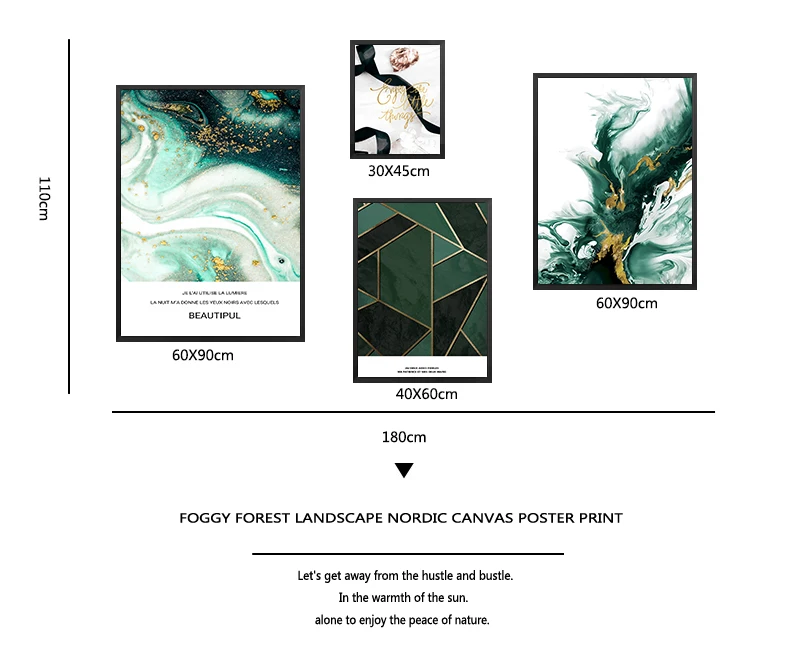 Скандинавские горы реки Геометрическая фигурка настенная живопись на холсте