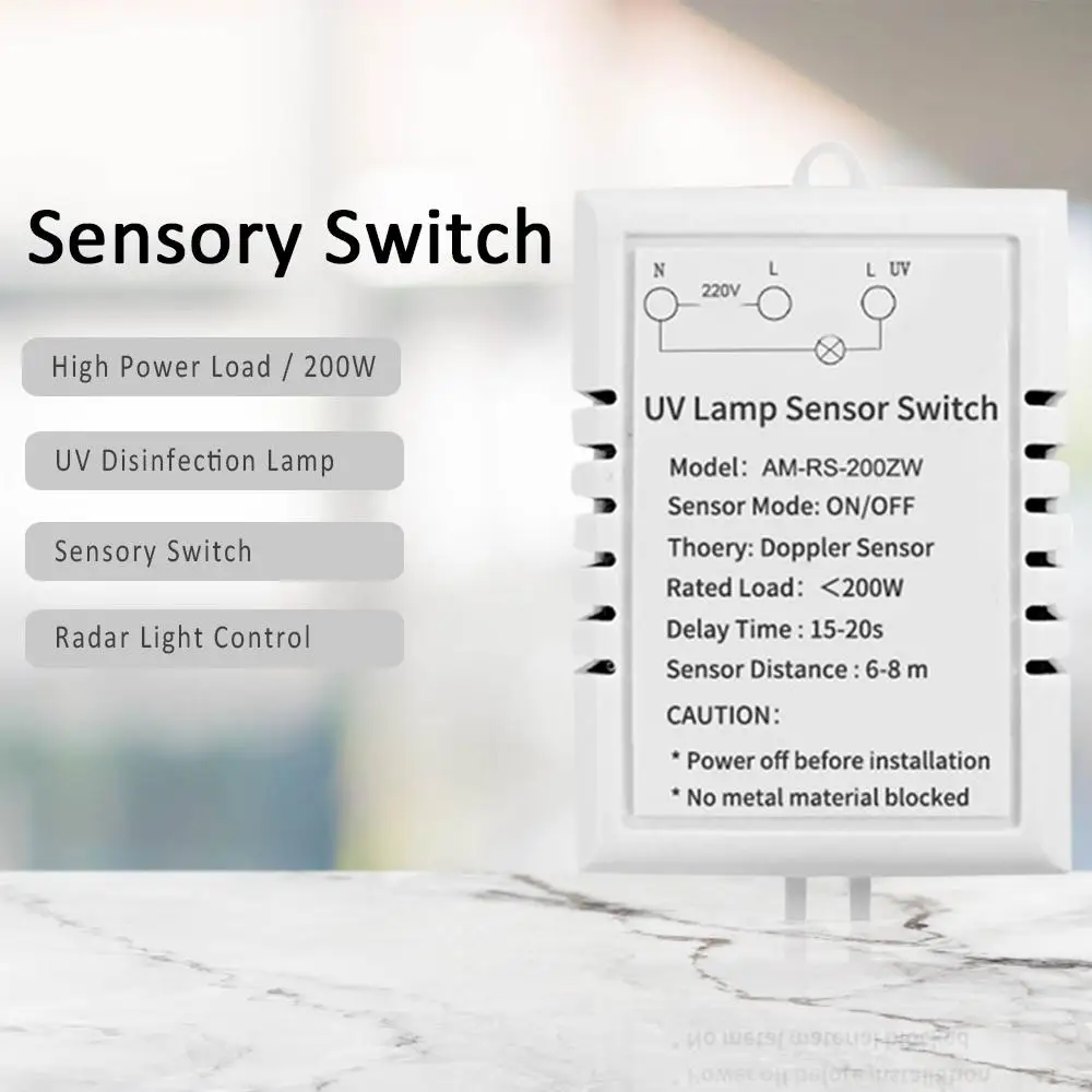 

Uv Lamp Control Induction Controller White Uv Disinfection Lamp Sensory Switch Microwave Induction Uv Light Sensor Switch 200w