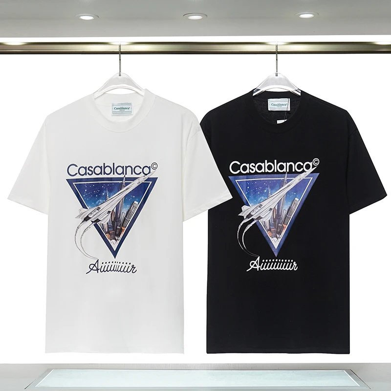 

Harajuku 23SS Summer New Casablanca Letter Printing Logo T Shirt High Quality Men Women 100% Cotton Casual Fashion Tee