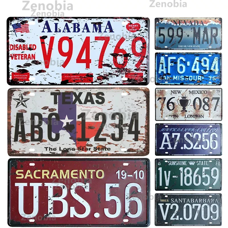 

Автомобильная Лицензия металлический знак Искусство Винтаж Нью-мексиканский Техас Солнечный свет металлический оловянный постер потерты...