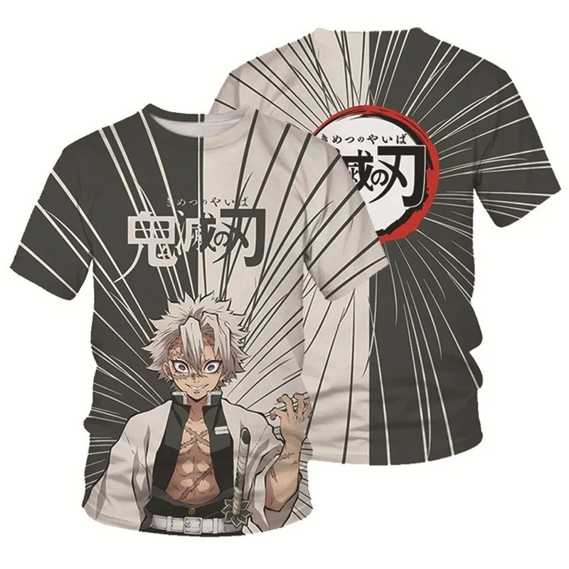 

Ghost Slayer T-shirt Anime Riman Casual 3D Digital Printing Children's Short Sleeve Graphic T-Shirts Boys Cartoon boy Clothes