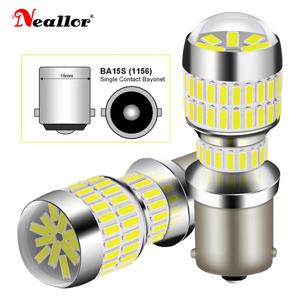 

2 шт., Автомобильные светодиодные лампы 12 В 1156 BA15S P21W 1157 BAY15D P21/5W T20 7443 W21/5W 7440 W21W 78