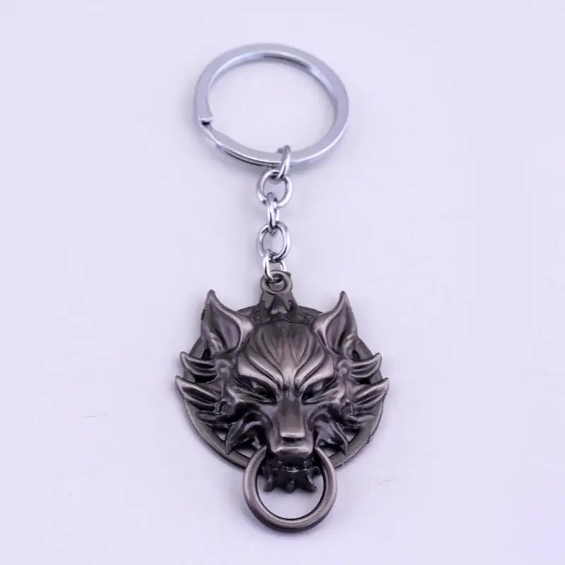 

Game Final Fantasy Keyring Keychain Vintage Gothic Wolf Head Key Chain Key Holder Animal Wolf Key Pendant Key Ring Jewelry