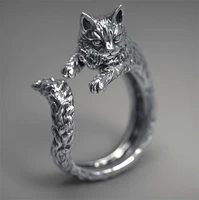 retro cat open copper womens ring dark style alloy for anniversary party adjustable ring jewelry 2022 jewelry hot sale