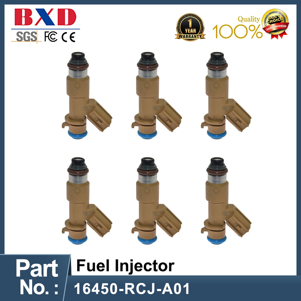 

1/6 шт. 16450-RCJ-A01 Топливная форсунка для 05-07 Honda Accord 3.0L-V6