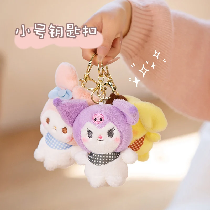 

Kawaii Sanrio Plush Keychain Cute My Melody Backpack Pendant Soft Kulomi Key Accessories Christmas Birthday Gifts for Kids Girls