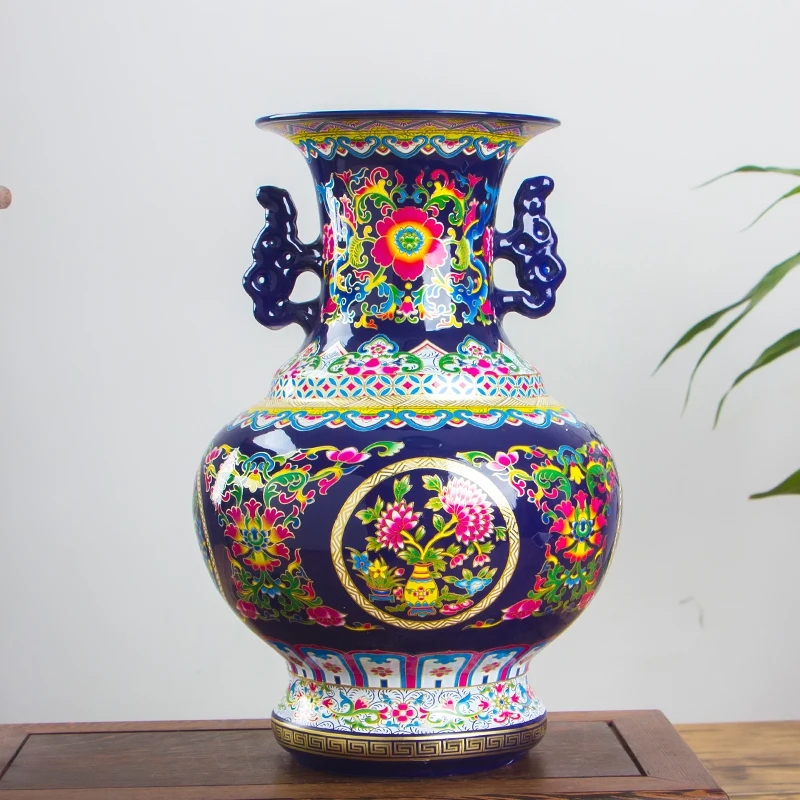 

Старинная эмалированная китайская керамическая Цветочная ваза Jingdezhen, фарфоровые вазы