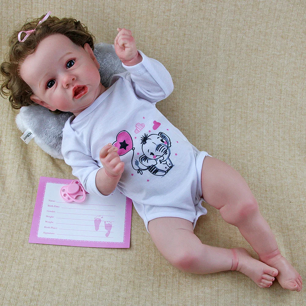 

55cm Cute Reborn Dolls Baby Girls Boys Soft Vinyl Realistic Baby Dolls Full Body with Clothing 22 Inches Saskia Reborn Newborn