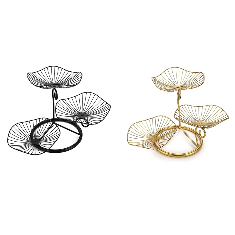 

3-Tier Fruit Basket Stand Decorative Iron Fruit Bowl,Metal Wire Fruit Holder Storage Trays Countertop Holder