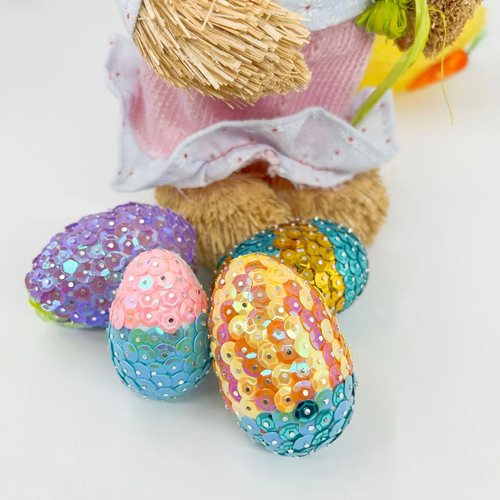 

Easter Eggs Children DIY Painting Craft Bunny Shape Foam Egg Toy Supplies Decorations for Home Colorful Bunny Bird Egg Hanging