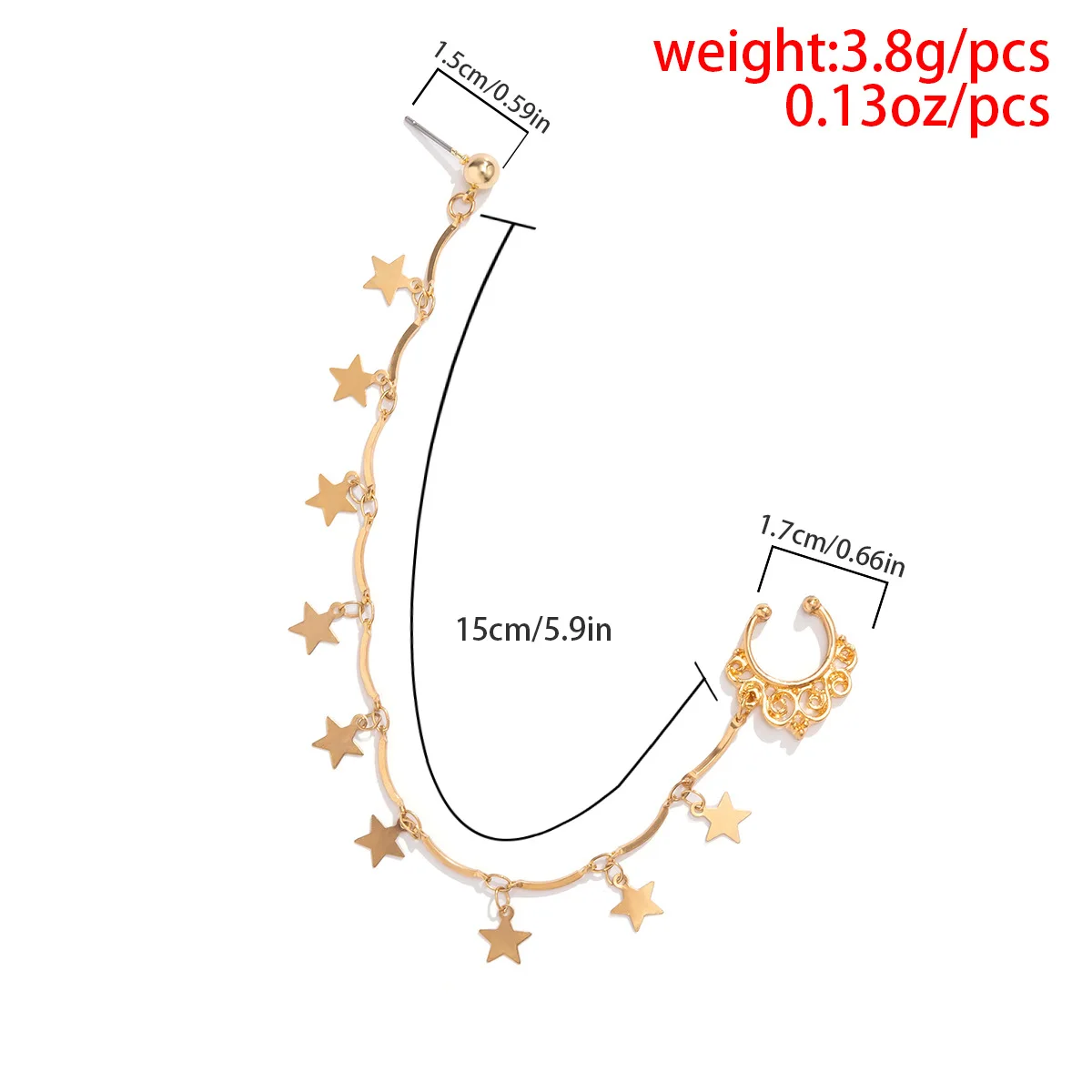 1 шт. женское кольцо с имитацией пирсинга |