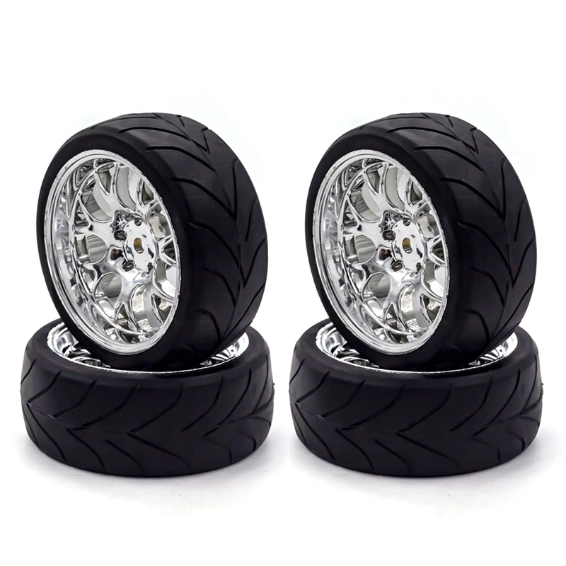 

4PCS 66Mm 1/10 Rubber Tire RC Racing Car Tires On Road Wheel Rims For HSP HPI Sakura Tamiya Traxxas RC Car Parts