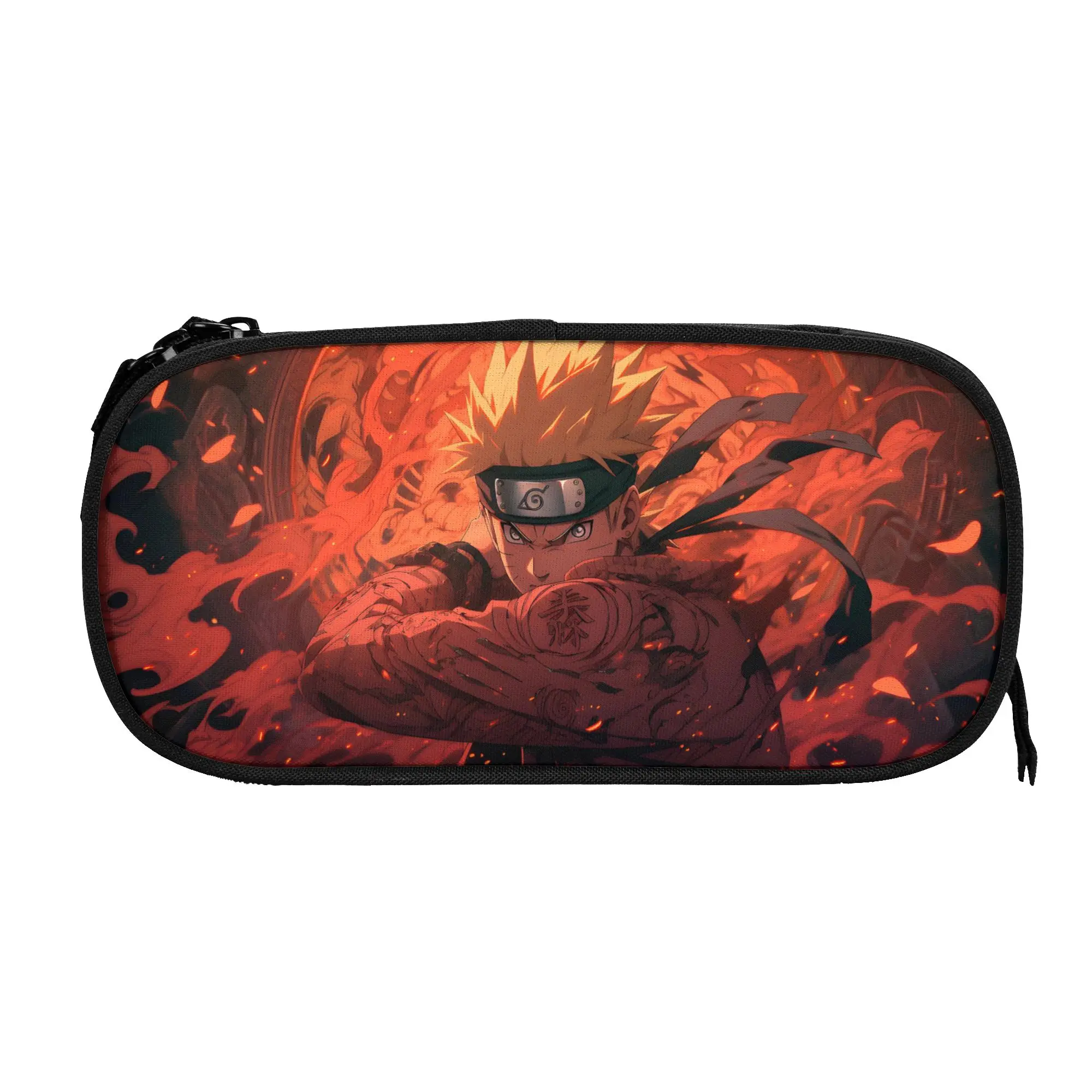Фото Пенал для карандашей Custom N-Narutoes Uzumaki Kawaii, большой вместимости, для мужчин и женщин, в стиле аниме и манга, школьные принадлежности №2
