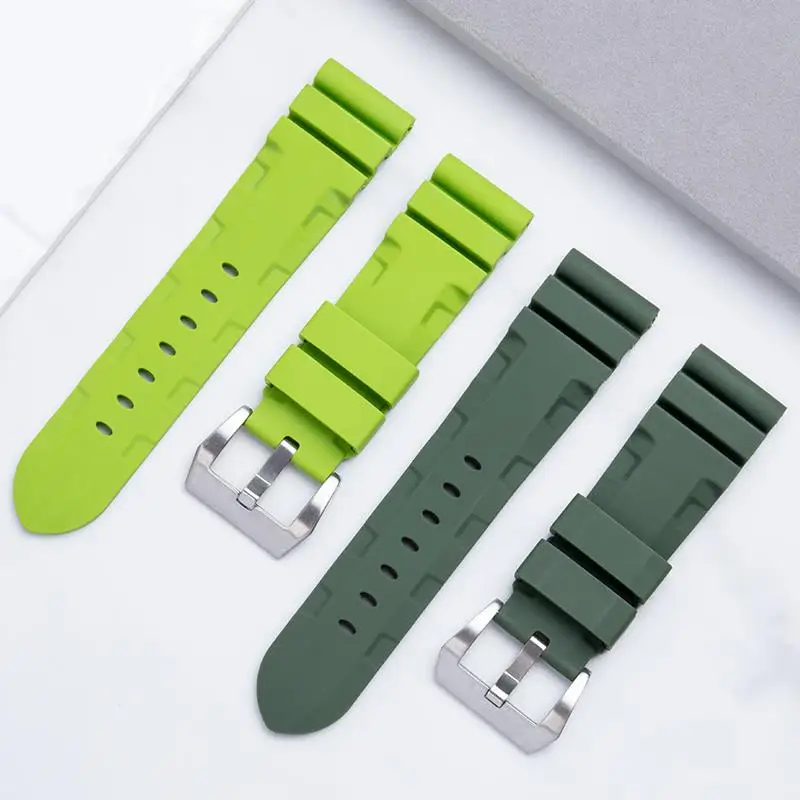 Ремешок HAODEE мягкий резиновый для Panerai погружной ремешок PAM111/441 силиконовый 24 мм 26