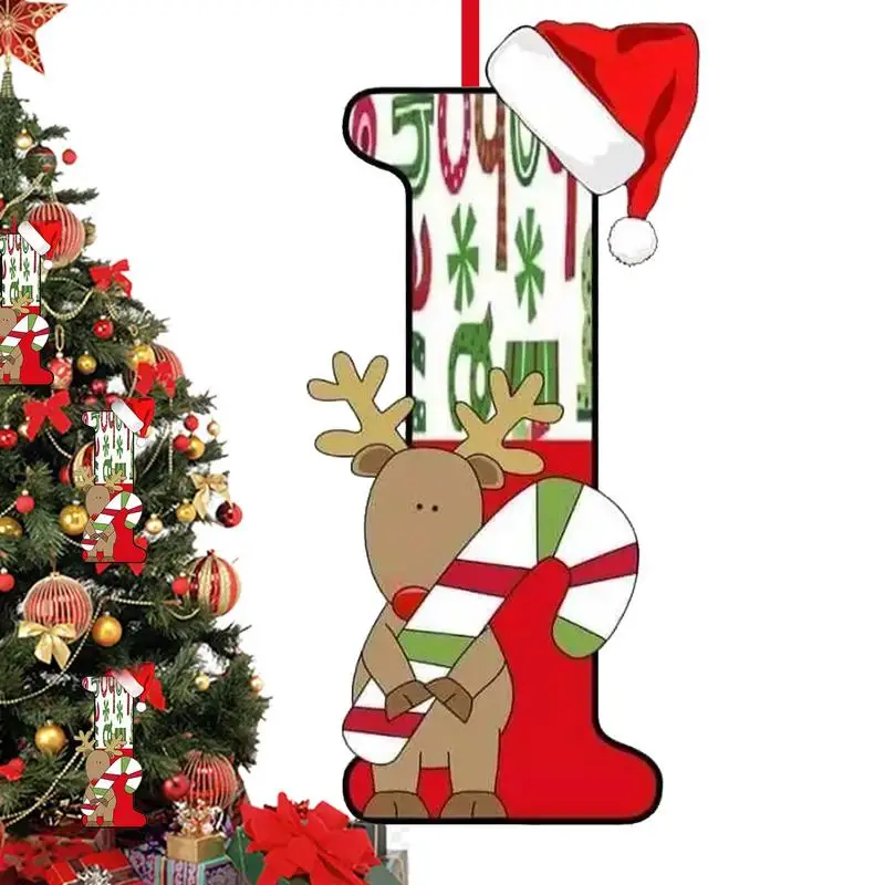 

Рождественские украшения с 26 буквами, акриловые 2D Мультяшные украшения, рождественские подвески, украшения для комнаты, для окна, письменного стола, Рождественская елка